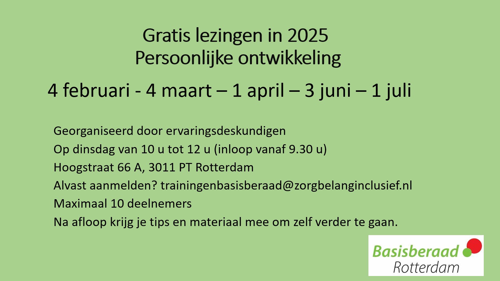 2025 Voorjaar Overzicht Lezingen Persoonlijke Ontwikkeling Basisberaad